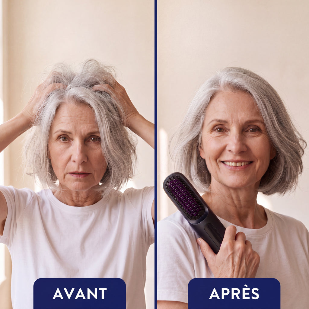 Brosse Chauffante Solane™ · Spéciale Cheveux Courts & Fins